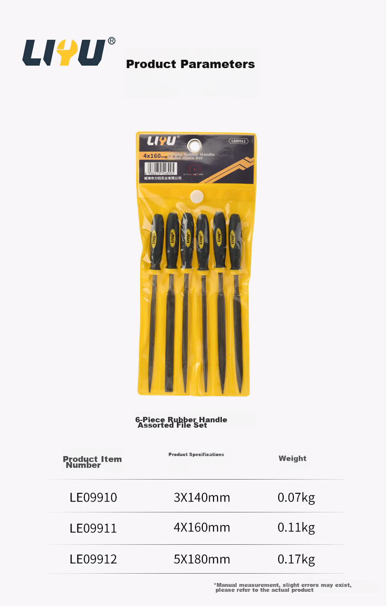 LIYU File Set Shaping Files Grinding Rod Alloy Fitter Assorted Files Grinding Tools 3*140mm 6-Piece Set 10