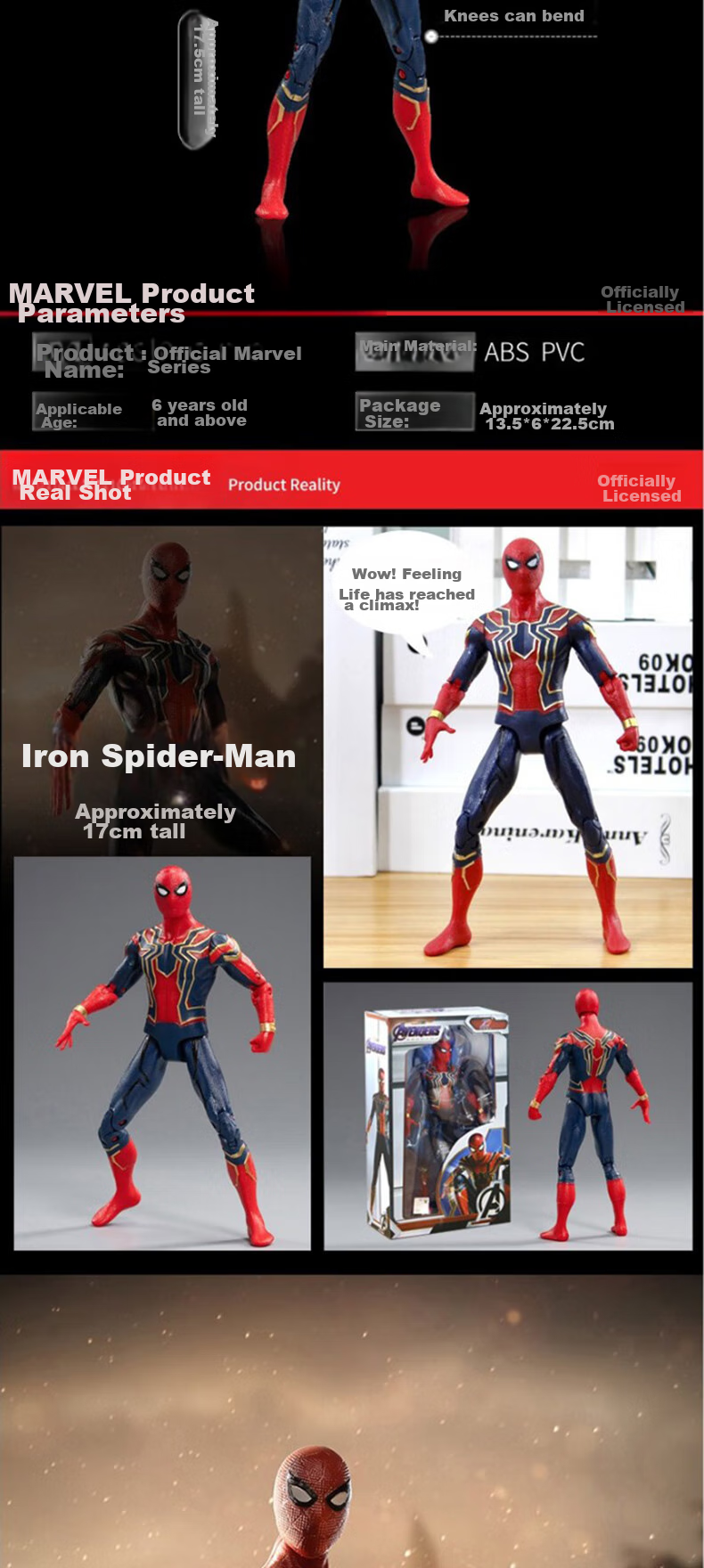 Marvel 7-Inch Iron Spider with Articulated Joints Action Figure Display, Birthday Gift for Boys 2