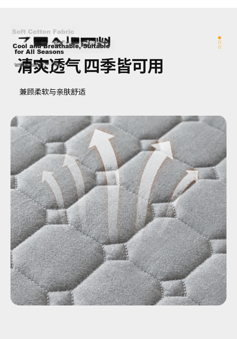 Wuyinliangpin Class A 100% Cotton Soybean Mattress Cover, All-Season Non-Slip Pad for Single Bed 1.2x2 Meters 4