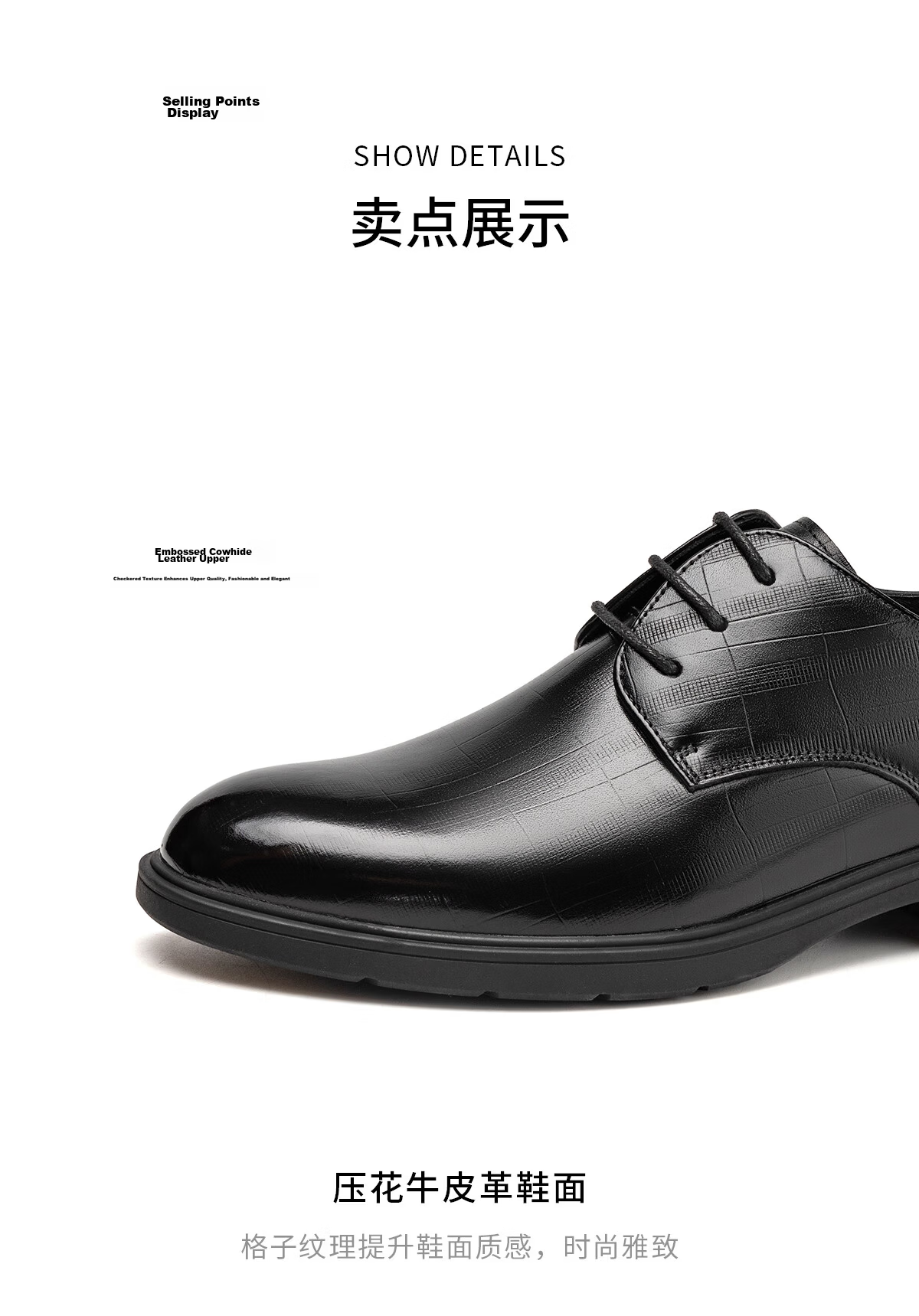 Aokang Men's Shoes, Autumn New Derby Shoes, Business Formal Wear, Non-Slip, Work Commute Cowhide Shoes, Black (Lace-Up Size 41) 13
