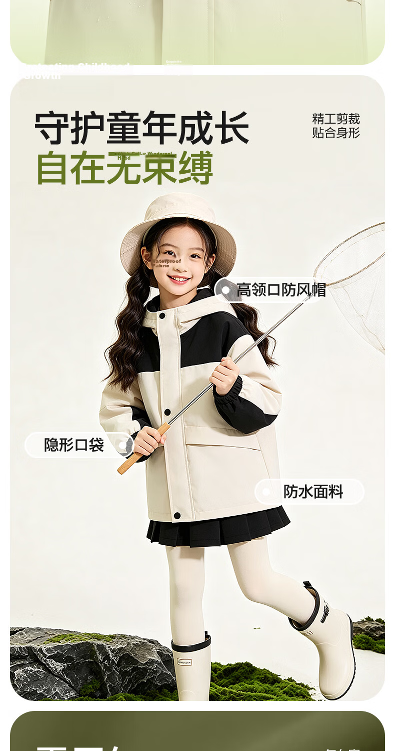 Jeanswest Kids 3-in-1 Children's Outdoor Jacket Autumn Winter 2026 New Boys Fleece Lined Warm Girls Coat 4