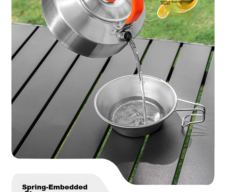 JEEP Outdoor Cookware 304 Stainless Steel Kettle Integrated Cooking Pot Set Cookware Combo (Stove Not Included) 11