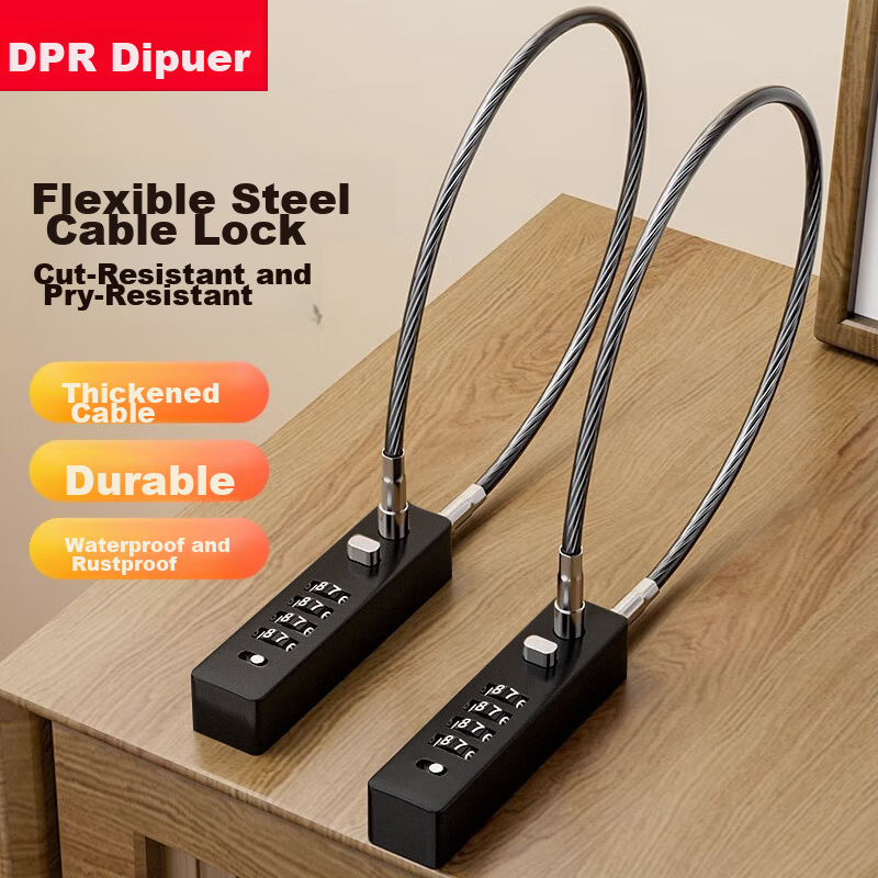 Dipu Password Lock Helmet Bicycle Anti-Theft Steel Wire Cable Lock for Electric Vehicle Luggage Box Basket Cabinet Storage Dormitory Chain