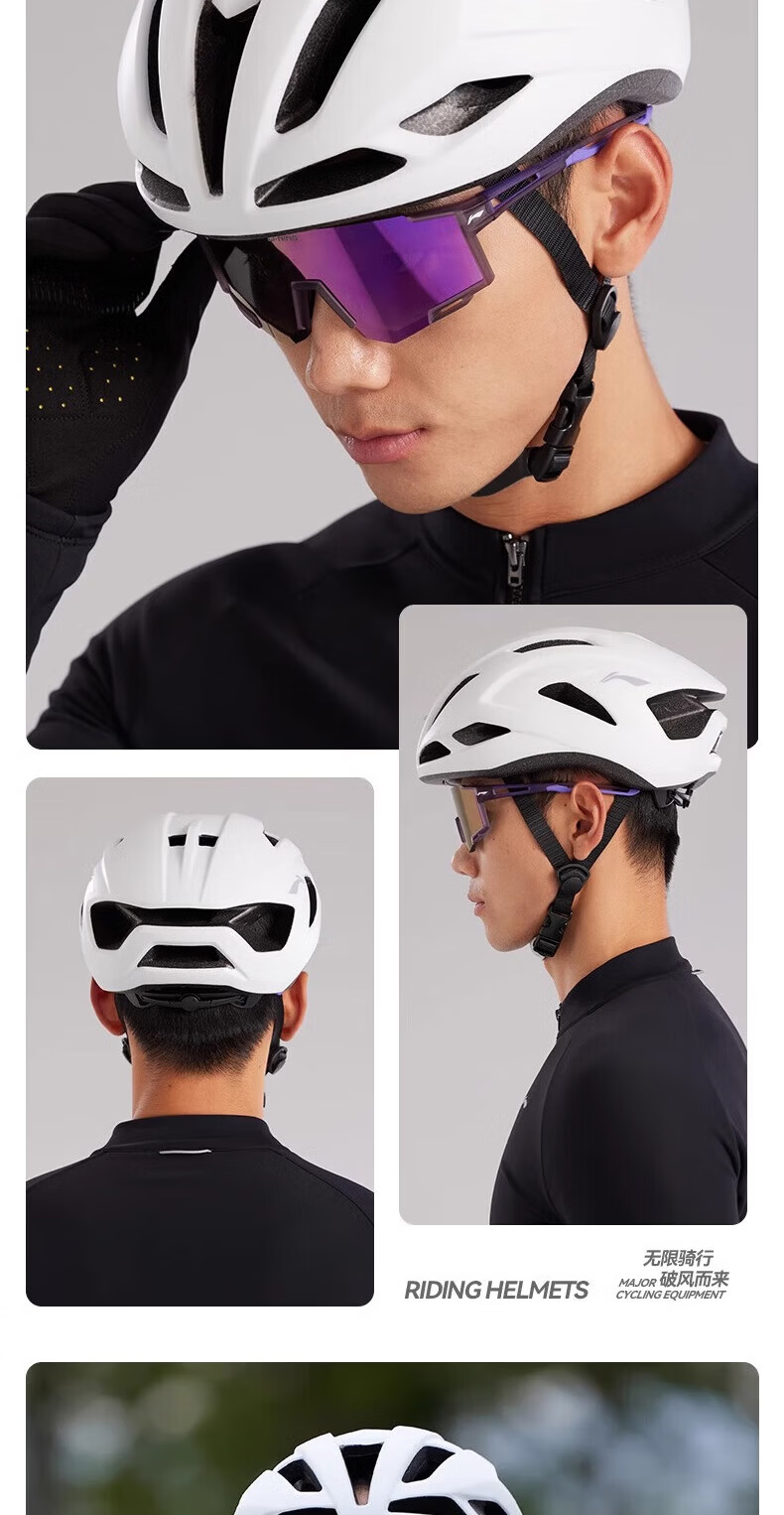 LI-NING Cycling Helmet Bicycle Helmet Safety Helmet Anti-Collision Aerodynamic Road Mountain Bike Helmet for Men and Women 9