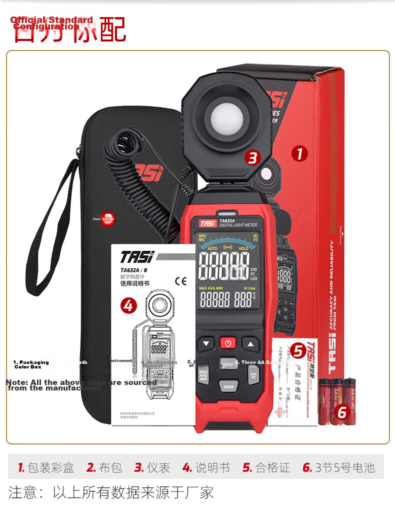 Teans Digital Lux Meter High Precision Light Meter Illuminance Tester Photometer 12