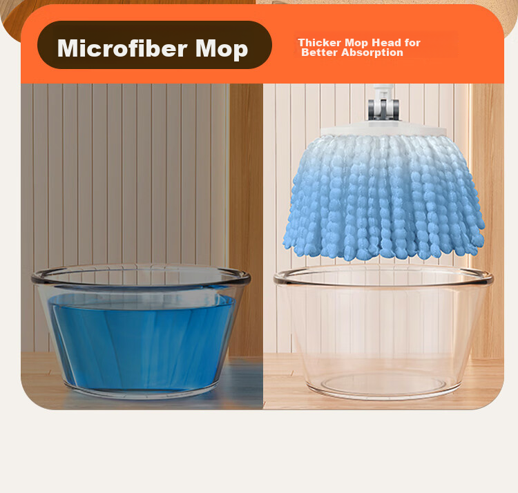 Jiabangshou Rotating Mop with 4 Heads, Household All-In No-Hand Washing 2026 Floor Cleaning Wonder, Integrated Mop And Bucket Set 18