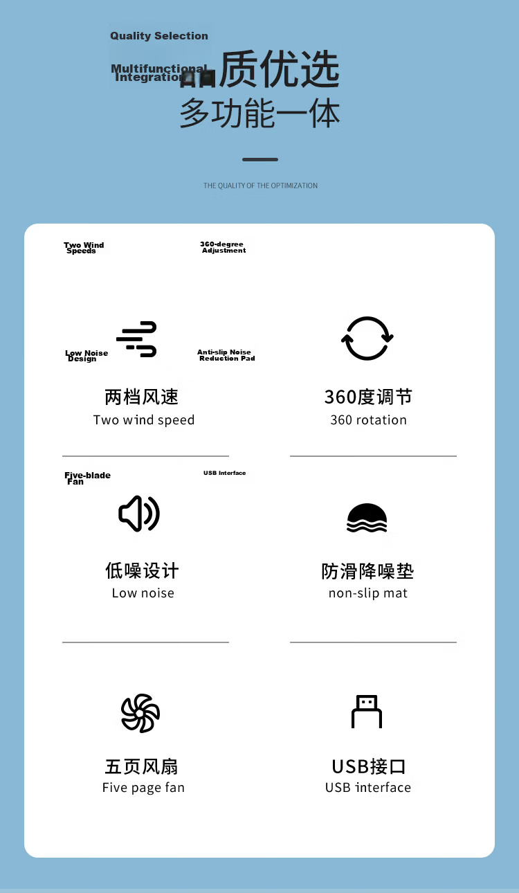 Shinee USB Mini Fan, Metal Small Electric Fan, Desk Fan, Compact Fan, Mini Table Fan for Student Dormitory, Bedside, Office, Quiet Desktop Electric Fan FB4-01 2