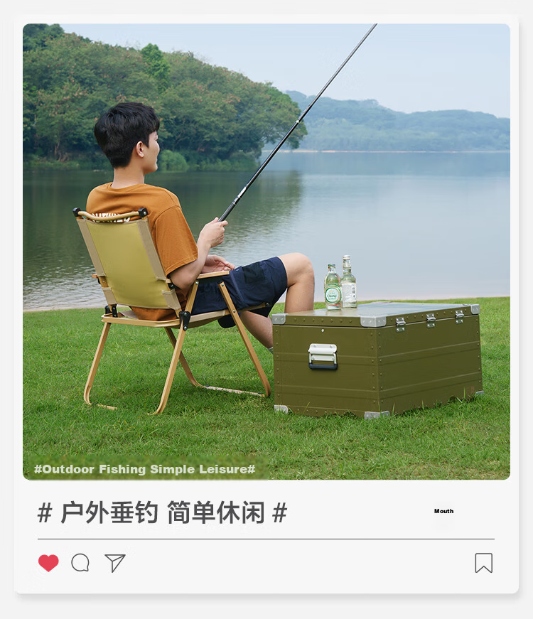 JD Original Outdoor Folding Chair, Kmiti Chair, Portable Camping Chair, Picnic Aluminum Alloy Outdoor Table And Chairs, Beige Large Size 17