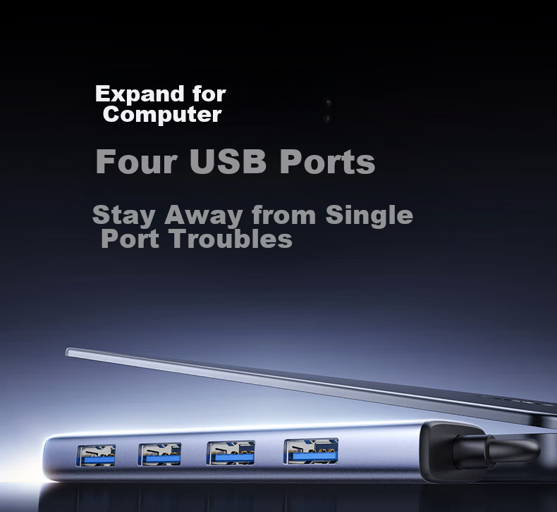 UGREEN USB3.2 Hub, 10Gbps Splitter, Multi-Port Expansion Dock, High-Speed Four-In Hub, Laptop One-To Extension Cable Converter 6