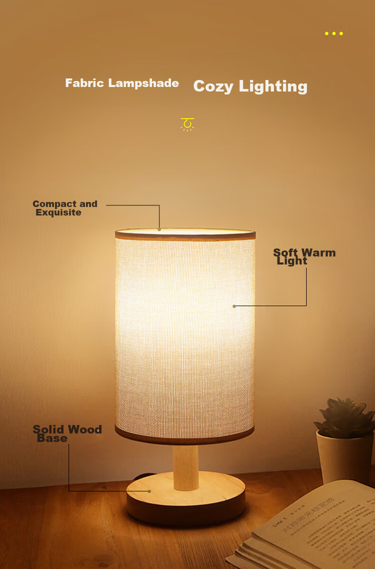 Datouren Modern Minimalist Bedside Table Lamp Vintage European Style Night Light Baby Plug-in Reading Eye Protection Lamp 6