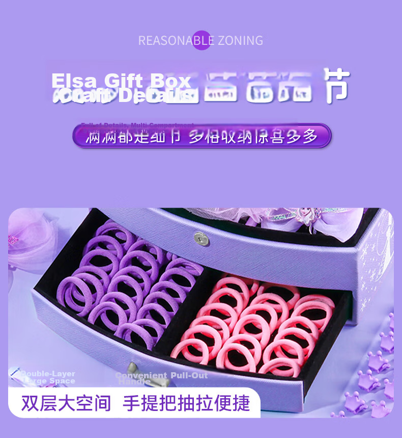 Disney Elsa Princess Children's Jewelry Box Toy for Ages 8-14, 12-Year Girl, 6-12 Birthday Gift Elsa Hair Accessories 10 13