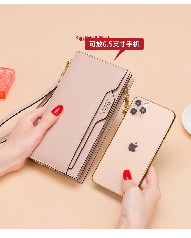 Kouyi Women's Long Leather Wallet Multifunctional Zipper Large Capacity Coin Purse Birthday Gift for Girlfriend 4