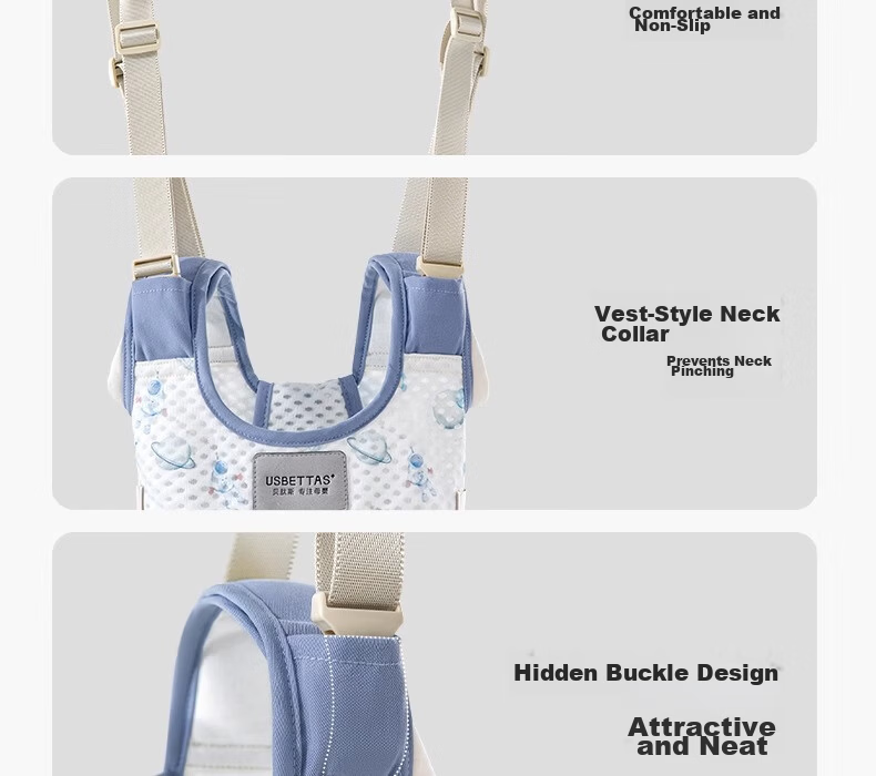 Beitais Baby Walking Harness Anti-Choke Breathable Toddler Walking Stand Fall Prevention Safety Strap Spruce Blue 18