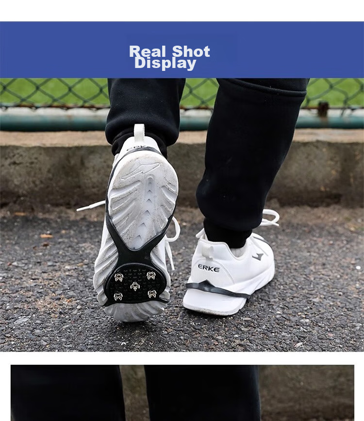 Dipuer Ice Claw Non-Slip Shoe Covers with 10 Teeth, Snow Anti-Slip Cleats, Snow Covers with Cleats, Outdoor Ice Grip Foot Covers, Size 40-45 12
