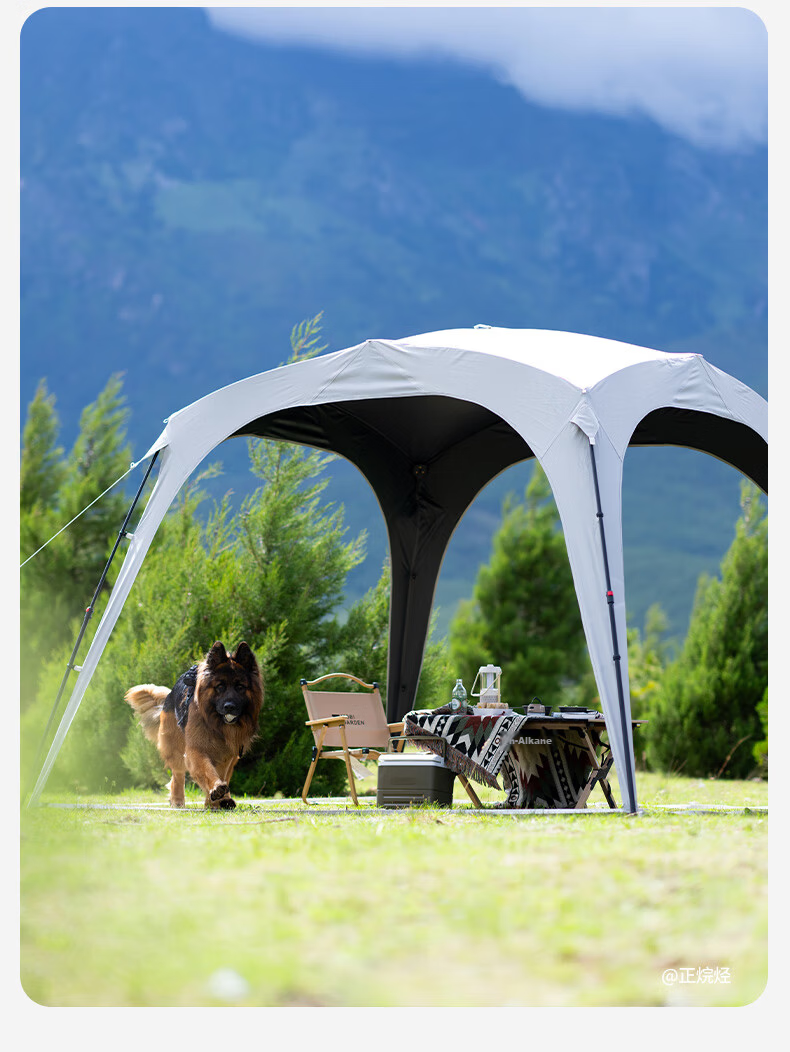 MOBIGARDEN Outdoor Camping Self-Standing Quick-Open Canopy Holiday Dome PO9.0 Sunshade Curtain NX24672018 Morning Mist White 21