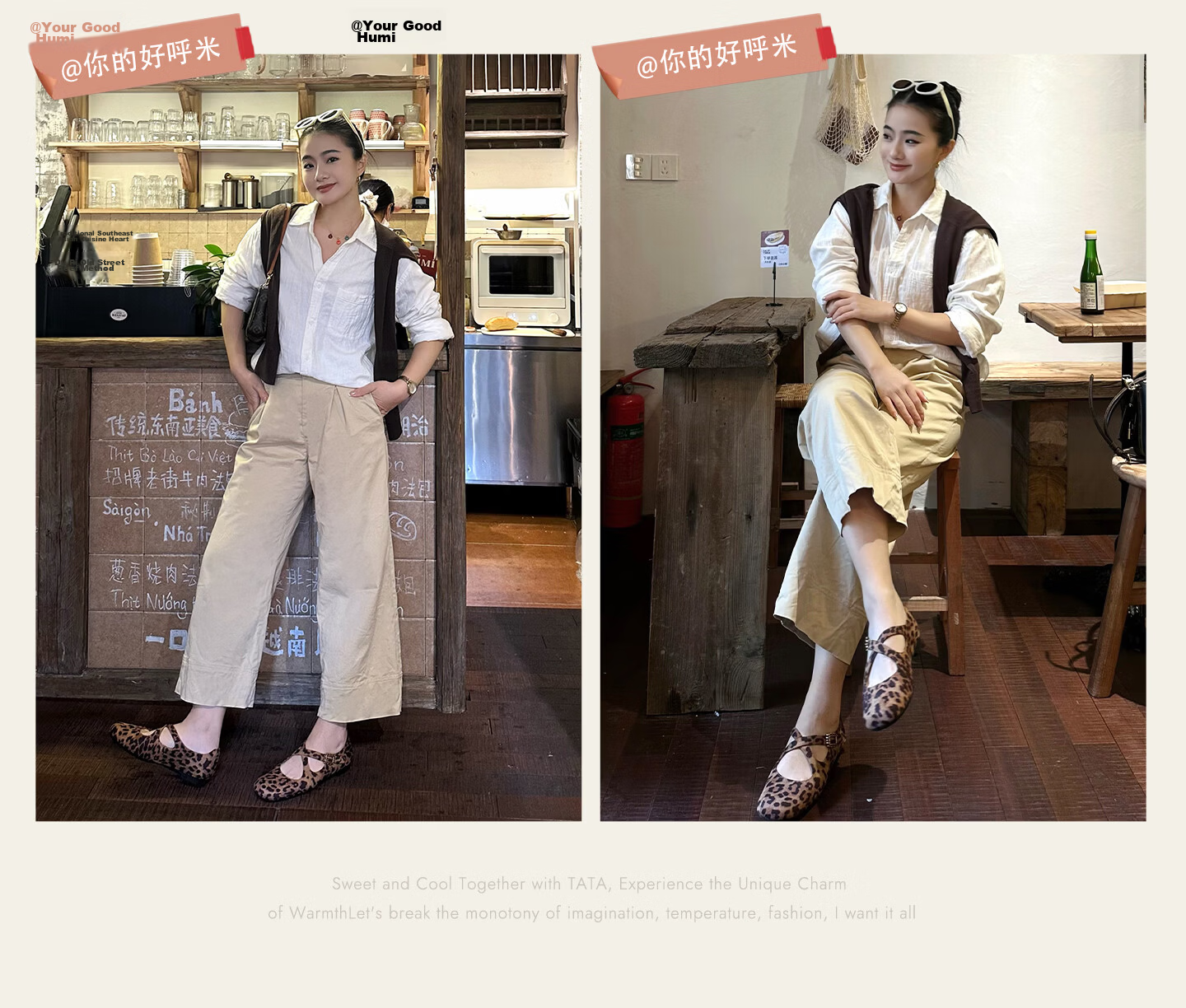 TATA Xing Fei Same Style Supermodel Mary Jane Flats Ballet Shoes Off-White 37 4