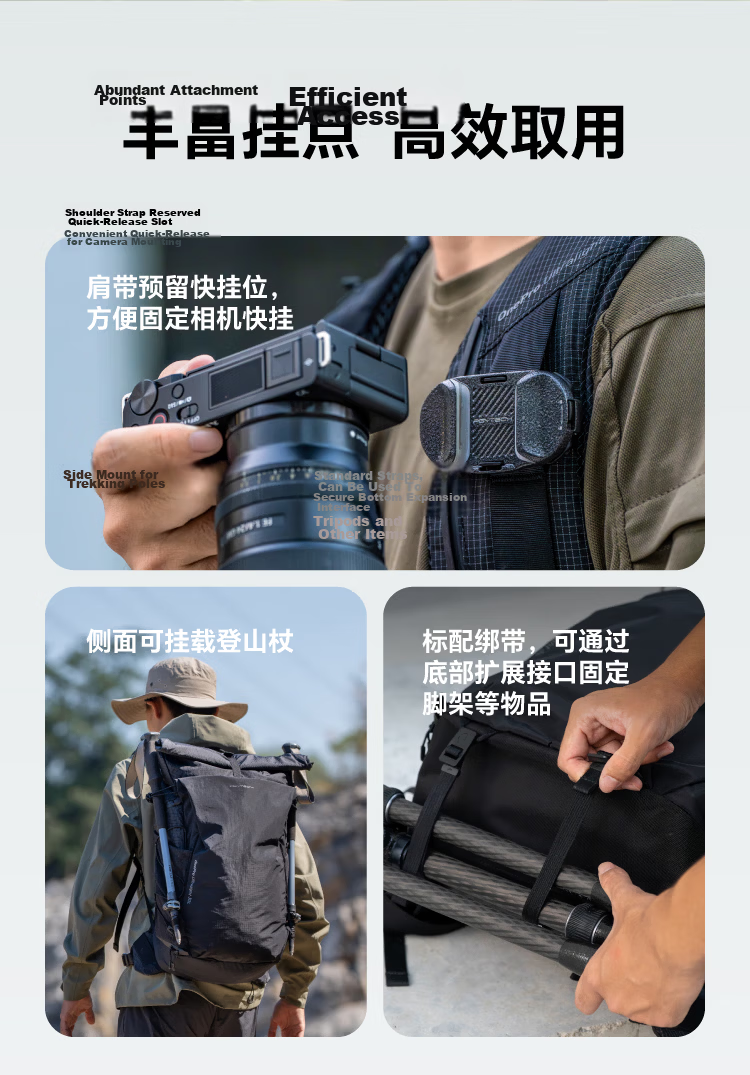 PGYTECH OnePro Ultralight Camera Backpack 20L Black Lightweight Outdoor Mountaineering Laptop Storage Compatible with Sony Fujifilm Canon 16