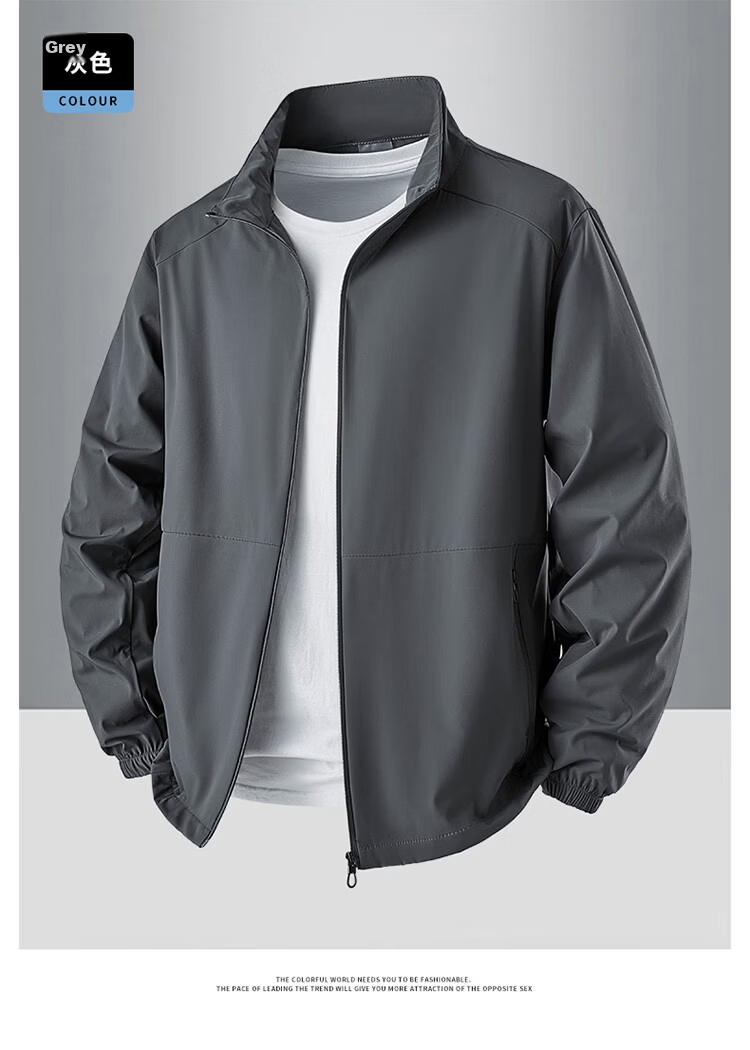 Hodo Men's Summer Lightweight Outdoor UV Protection Jacket Casual Sports Breathable Stand Collar Skin Jacket 14