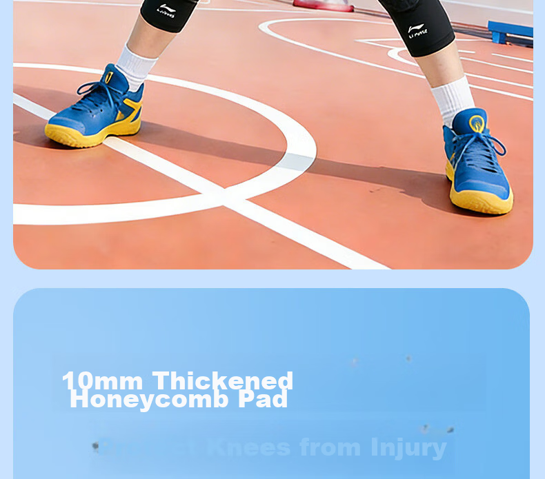 LI-NING Kids Sports Knee Pads Professional Protective Basketball Honeycomb Impact Resistant Knee Guards Patella Running Anti-Fall Leg Protection 11