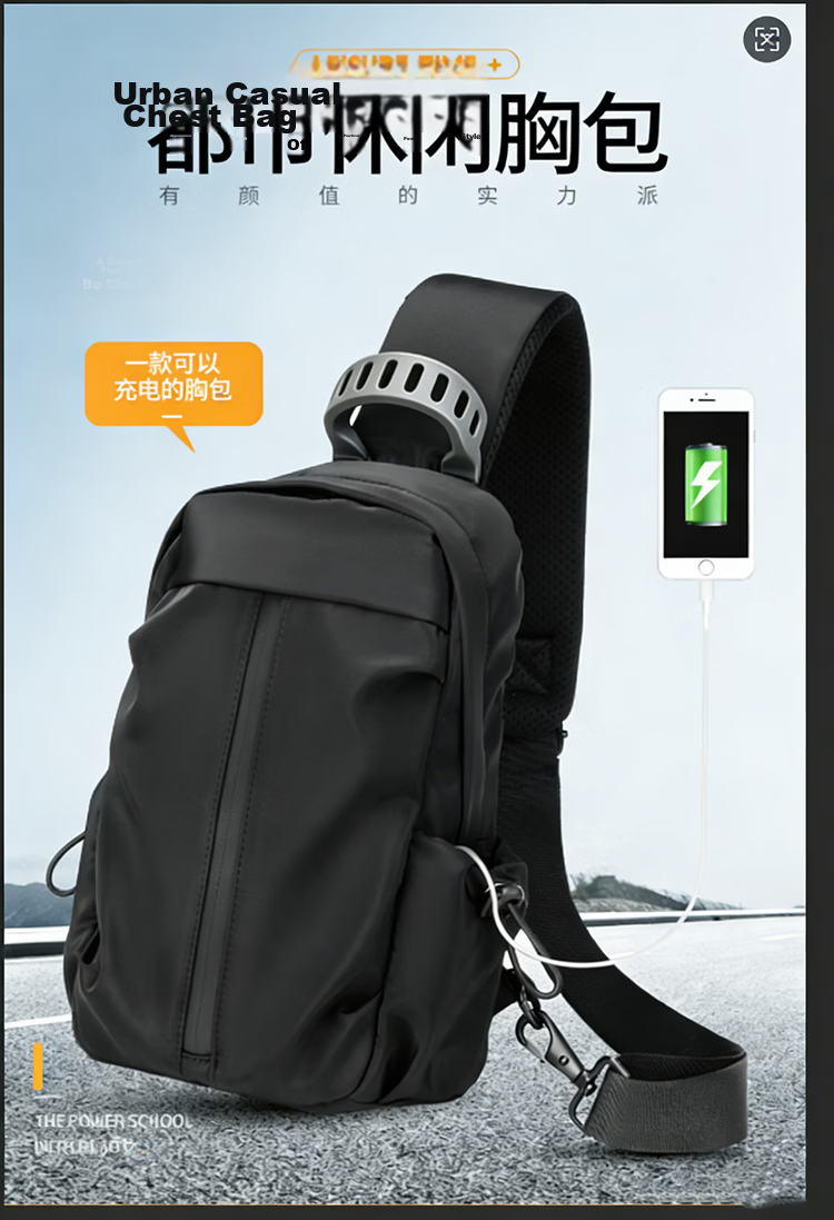 JEVI Crossbody Bag Unisex Simple Shoulder Bag Chest Bag Small Backpack Sports Style Birthday Gift 3