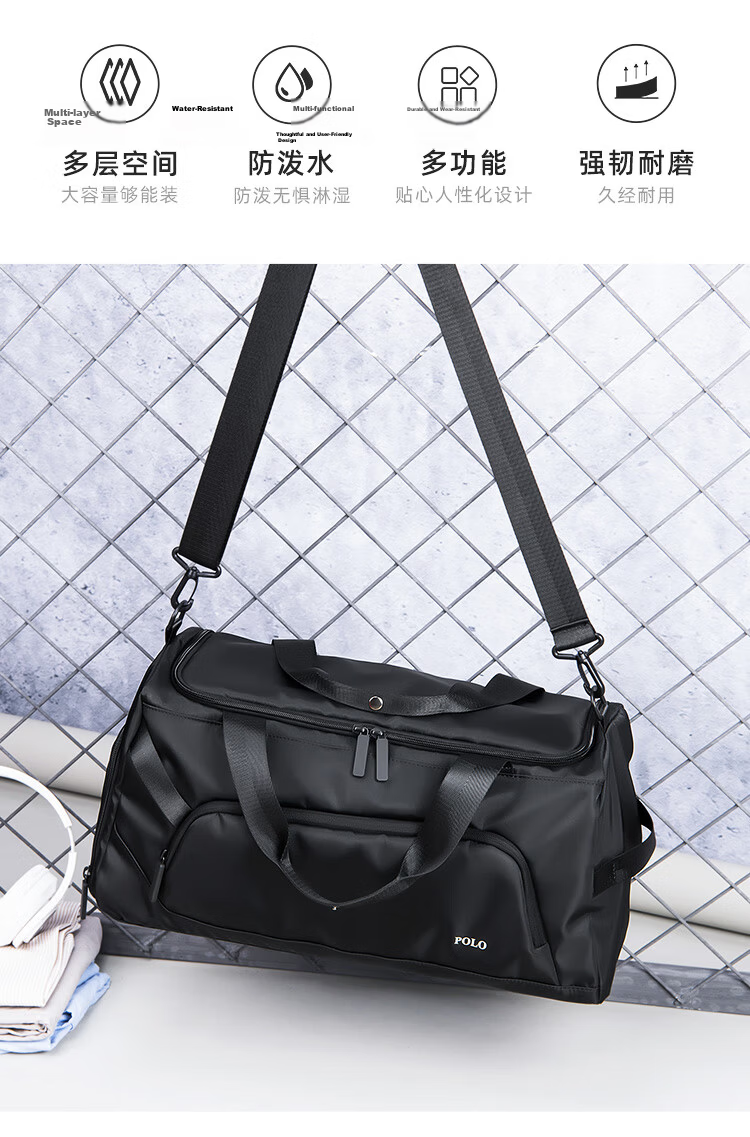 POLO Men's Travel Bag Luggage Duffle with Separate Shoe Compartment Waterproof Sports Gym Bag Business Handbag Birthday Gift 3