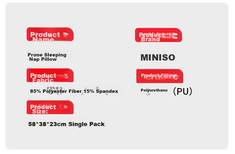 MINISO Multifunctional Memory Foam Pillow Core, Bed Prone Sleeping Pillow, Prone Pillow, Backrest Pillow, Specialized Phone Pillow for Use While Playing Games 34