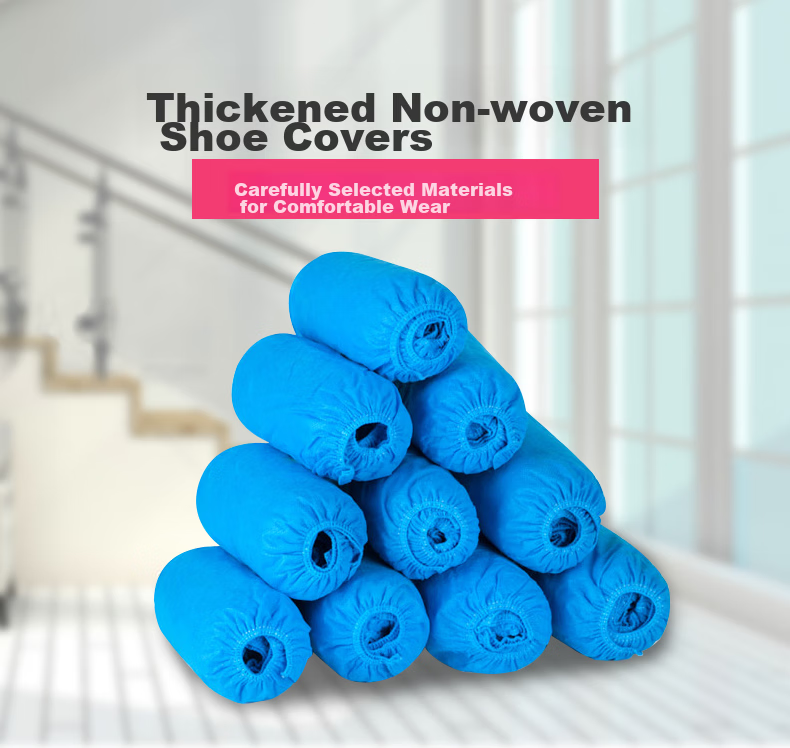 Jinghuisichuang Disposable Shoe Covers [One Size Fits All, Thickened Non-Woven] Dust-Proof Non-Slip 100-Pack JH0970 1