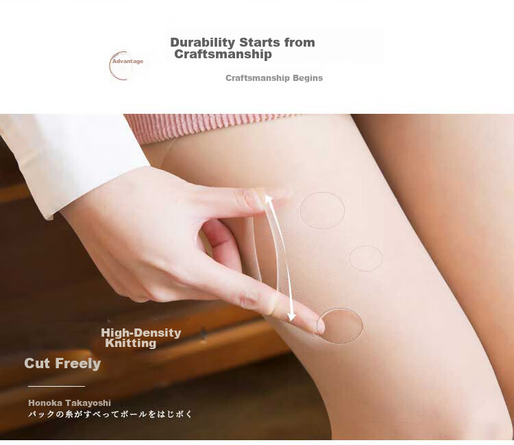 LangSha Women's Summer Ultra-Thin Pineapple Tights, Cuttable, Anti-Slip, Flesh-Colored Pantyhose, Sexy Thigh-High Stockings 5