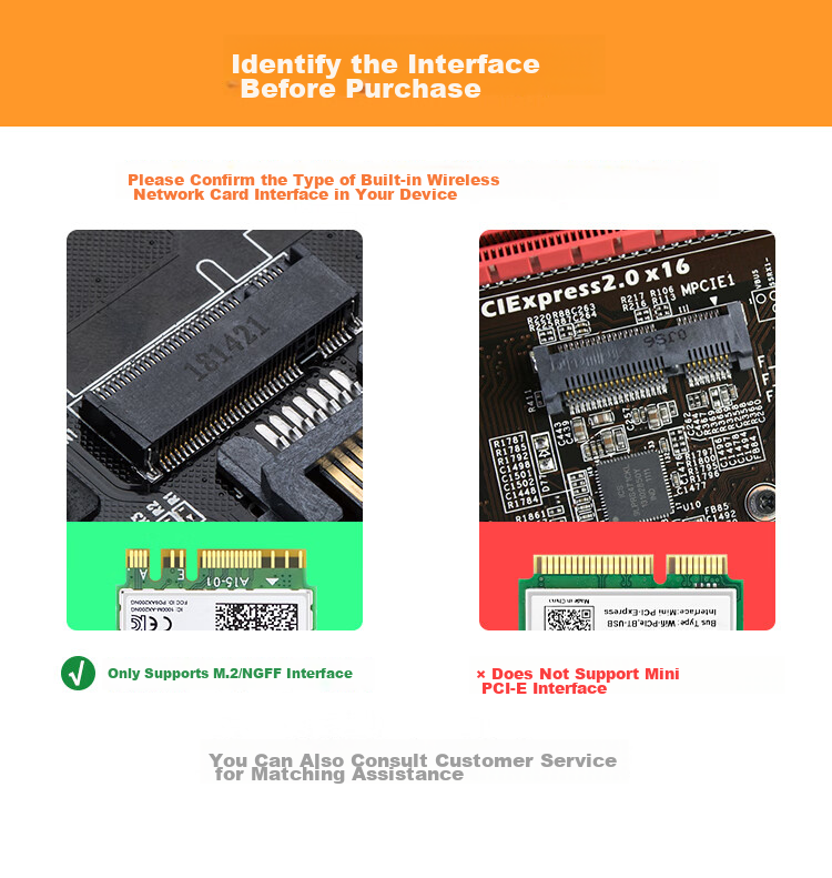 EB-LINK Intel AX210 Desktop Wireless Network Card 5374M External Antenna M.2 Interface WiFi6 Tri-Band Bluetooth 5.3 Internal Module for PC Motherboard 1