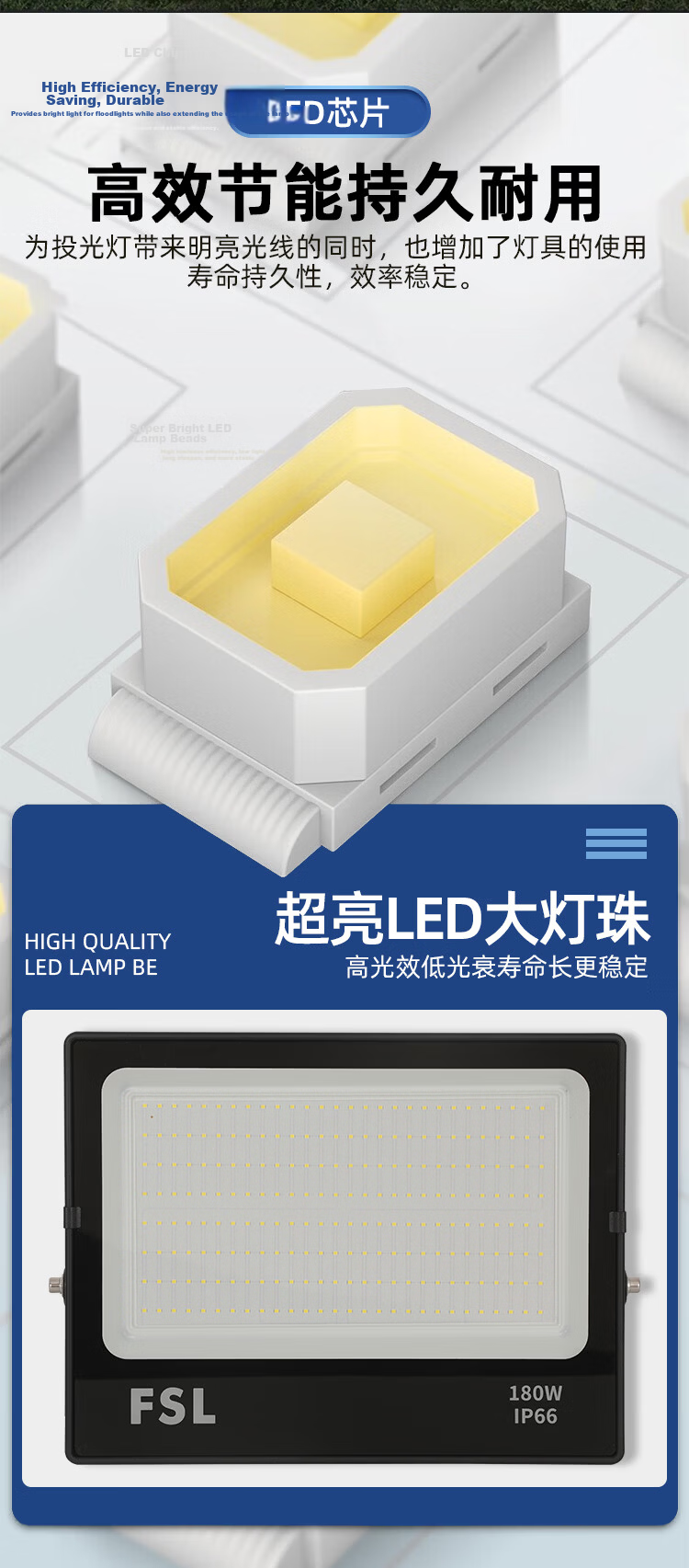 Foshanzhaoming LED Floodlight, Outdoor Spotlight, Exterior Lighting Lamp, Spotlight, Garden Light, 50W Tianyao IP66 5