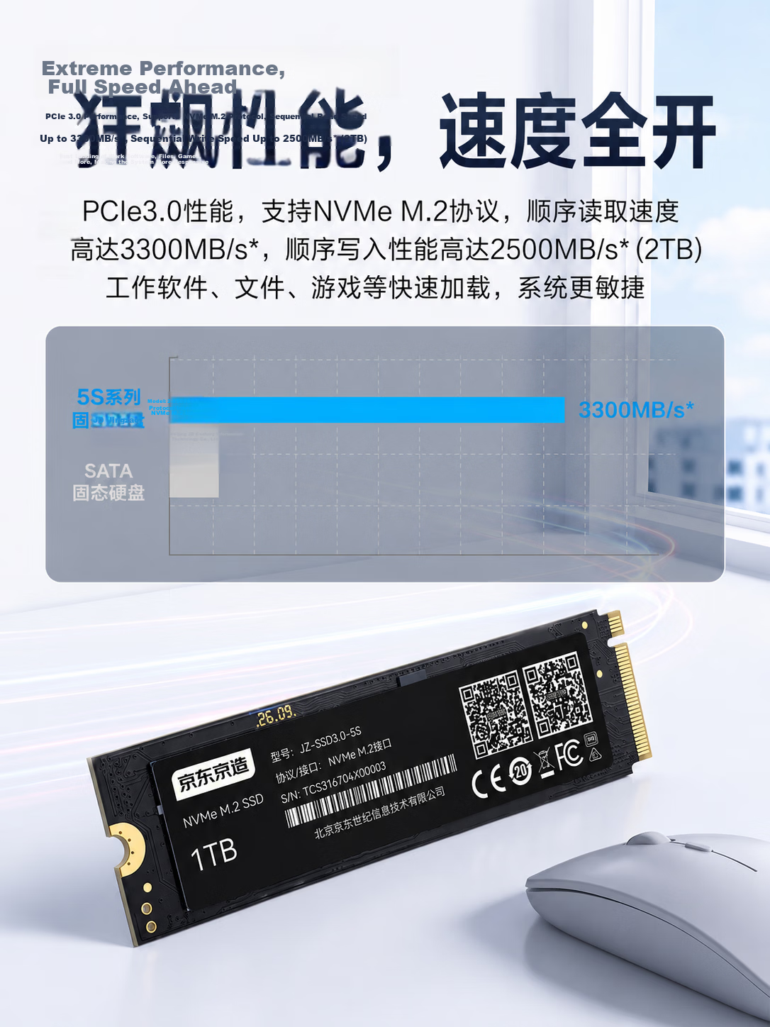 JD Original 2TB SSD Solid State Drive M.2 Interface (NVMe Protocol) PCIe 4.0 × 4 Four-Channel Kuipeng S Series 4
