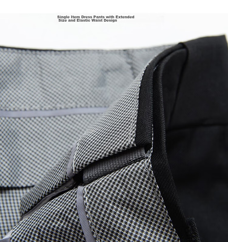 Ayou Pang Plus Size Men's Business Casual Solid Color Trousers Loose Straight Leg Work Pants 16