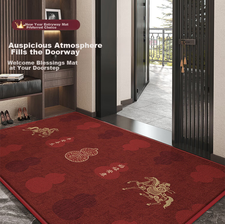 Budisi Entrance Door Mat, Doormat for Entryway, Cuttable, Dirt-Resistant, Anti-Slip, Vintage Brown Foot Mat, 120*80CM 1