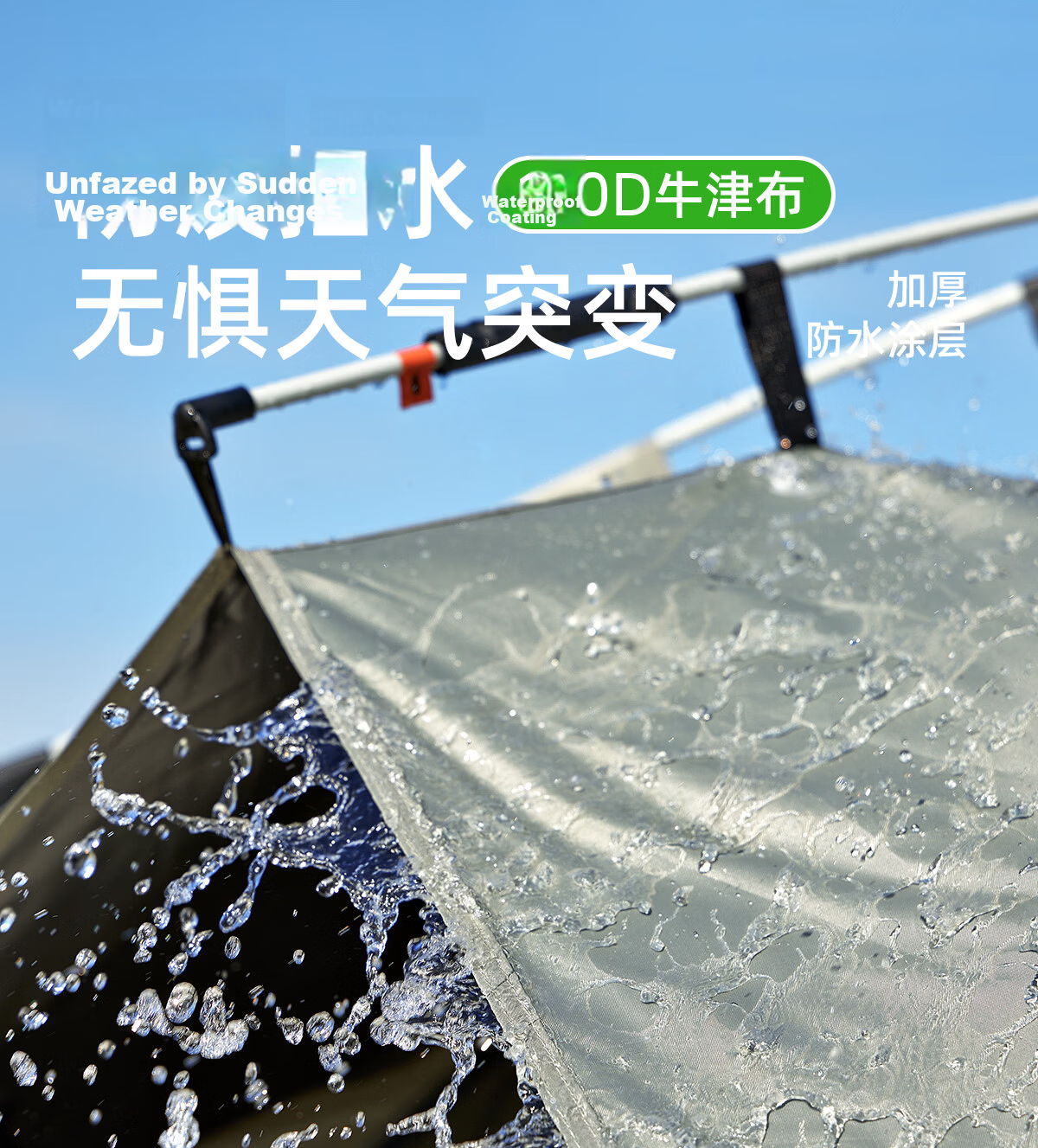 CAMEL Outdoor Titanium Black Coated Tent Portable Sunshade Foldable Park Picnic Camping Overnight Home Use Camel Color 19