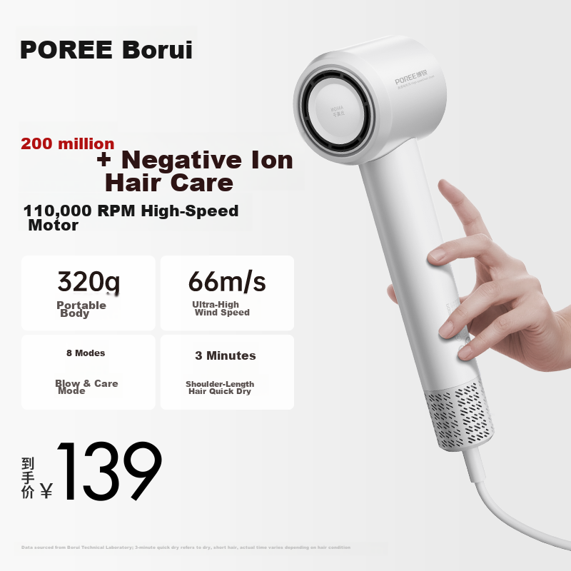 Feike Bory High-Speed Hair Dryer Home Use 200 Million Negative Ion Hair Care High Power Damage-Free Portable Dormitory Hairdryer Gift for Girlfriend PH1651 Pink