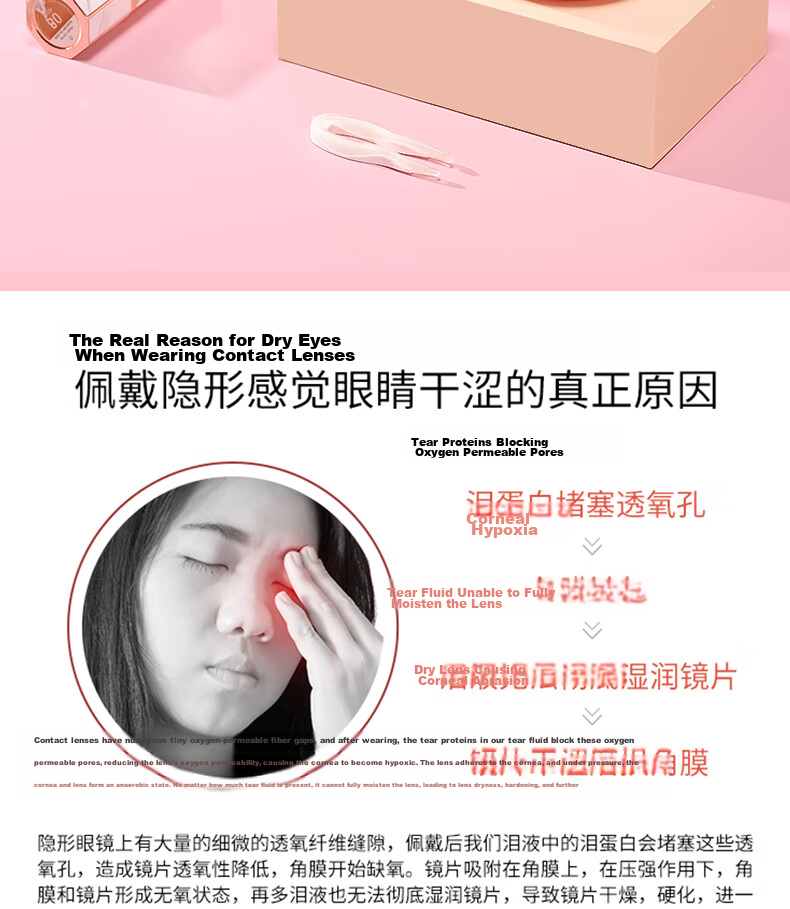 Etravel Invisible Contact Lens Case Minimalist Mini Magnetic Storage Box Dual Companion Storage Box Girl Pink 2