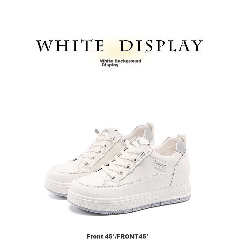Red Dragonfly Women's Height Increasing Mesh Sneakers Thick Sole White Breathable Sports Shoes WXB150602L Beige Gray Size 37 10
