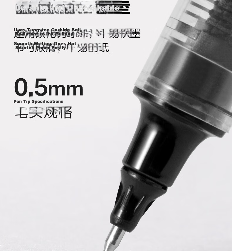 Deli Full Needle Tube Refillable Gel Pen Rollerball Pen for Office And Student Use, Signature Pen, Meeting Pen, 0.5mm, 12 Pens/box, S857 8