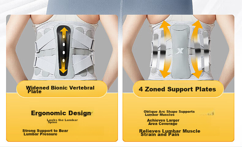 XTEP Lumbar Support Belt for Herniated Disc, Lumbar Muscle Strain, Medical Sports Use, Long Sitting Support Waist Brace for Men and Women 5