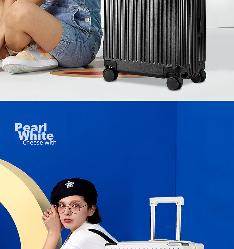 Paul Frank Suitcase, Men's Travel Luggage, 26-Inch Trolley Case, Women's Quiet Spinner Wheels, Leather Case, Large Capacity, Zipper Lock 15