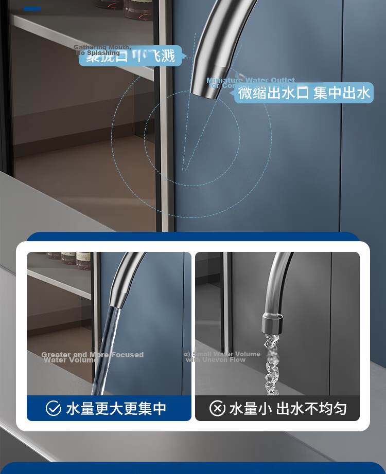 SUPOR Kitchen Faucet, 304 Stainless Steel, 360-Degree Rotatable, for Sink, Dishwashing Basin, Vegetable Washing Basin, Model K 10