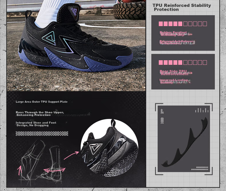 PEAK Extreme Basketball Shoes, Outdoor Dominator Men's Shoes, Spring Breathable Non-Slip Wear-Resistant Professional Sports Shoes for Men DA430031 15