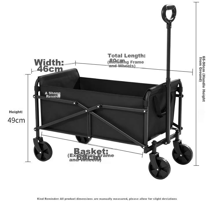 Suncojia Outdoor Camping Cart, Foldable Portable Stroller, Baby Carriage, Express Delivery Trolley, Market Stall Rear-Opening Expandable Small Trailer 11