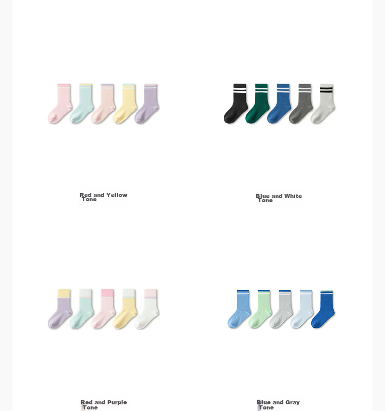 Balabala Kids Socks Summer Mesh Breathable Boys Girls Short Socks Soft Cotton Elastic Comfortable 5 Pairs Pack 24