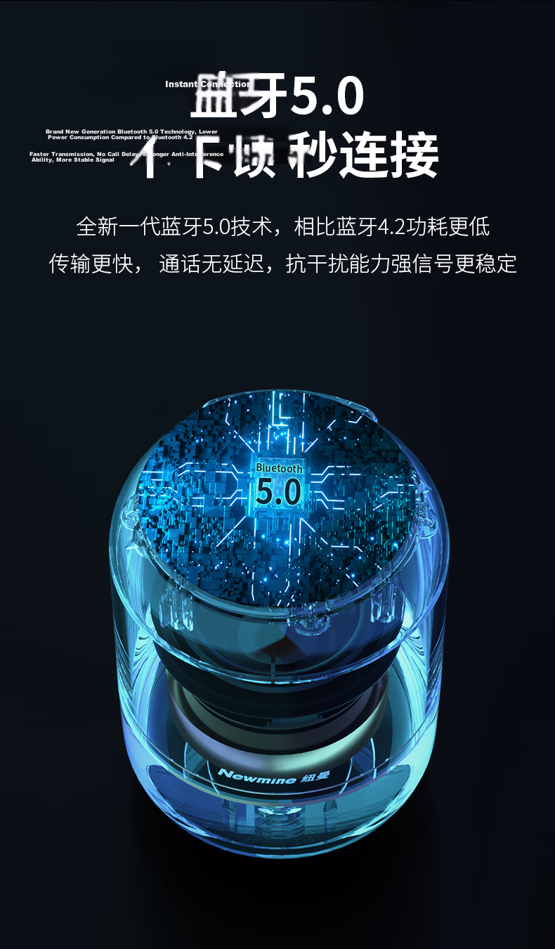Newmine K228 Bluetooth Speaker Portable Mini Bass High-Quality Home Living Room Mini Loud Volume TF Card Outdoor Player Gift 5