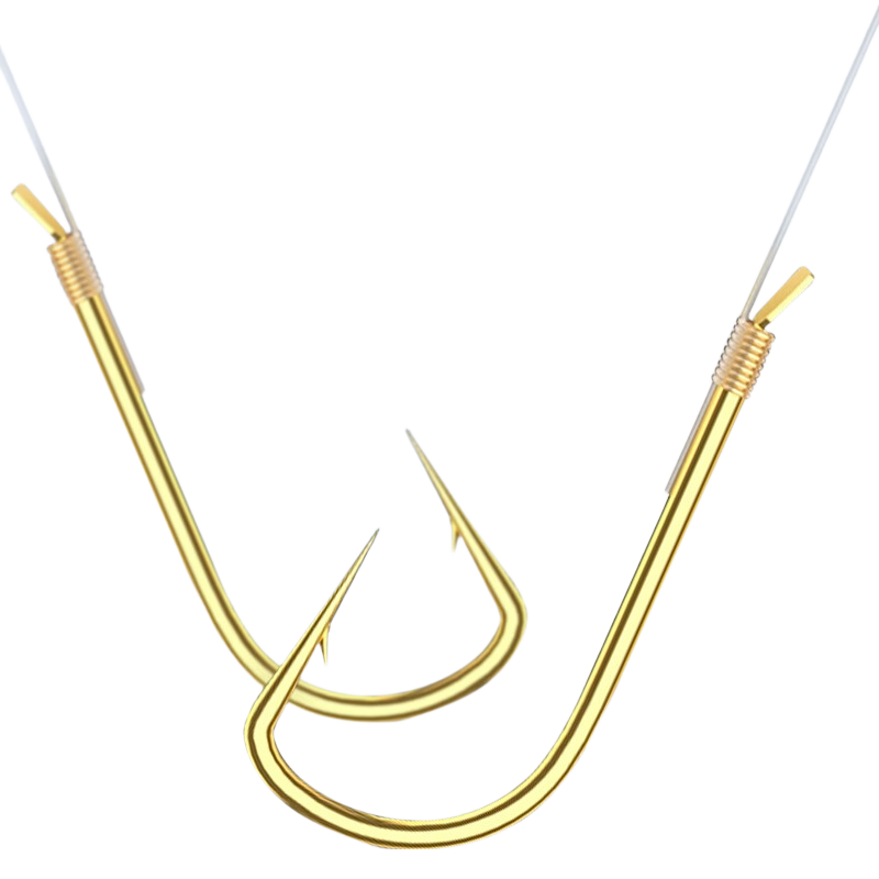 Grsaed Finished Fish Hook with Pre-Tied Double Hook Rig Fishing Line Set, Table Fishing Line, Jin Xiu Barbed Hook Size 3.0