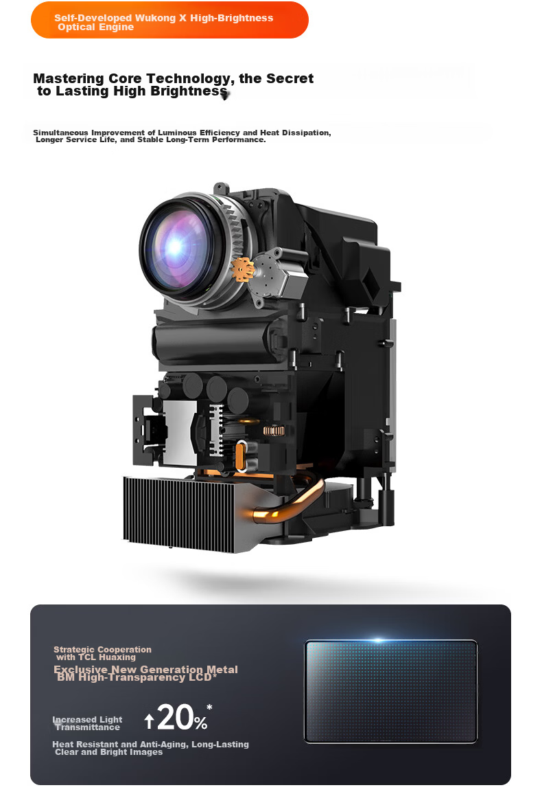 Dayancheng C3D [850CVIA] High-Contrast Gimbal Projector, Home Ultra-High Definition True 1080P, Portable Bedroom Projector, High-Definition Smart Home Theater, AI MT9660 Chip 8