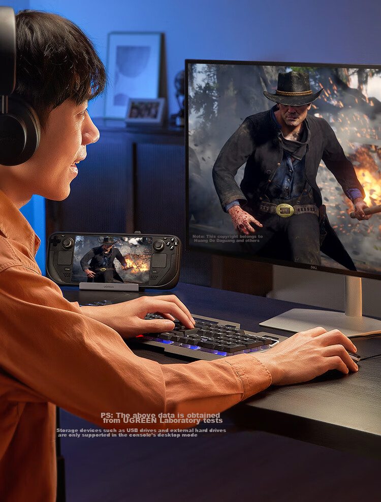 UGREEN Compatible with Steam Deck/OLED/ROG Expansion Dock, Xbox Series X|S Expansion Dock, Legion Go Phone/Tablet Expansion Dock, DP1.4 Screen Mirroring, 4K 120Hz 10