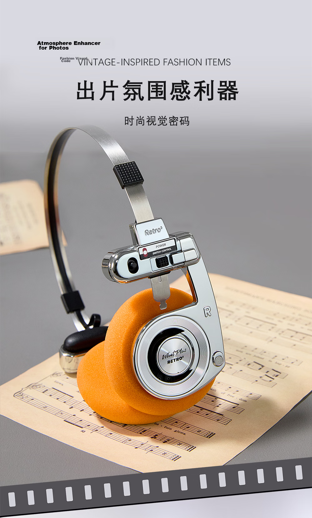 WHATPLUS RETRO3 Wireless Bluetooth Headphones Portable Lightweight Over-Ear Sports Earphones 3rd Gen R3 Cloud Mist Color 10