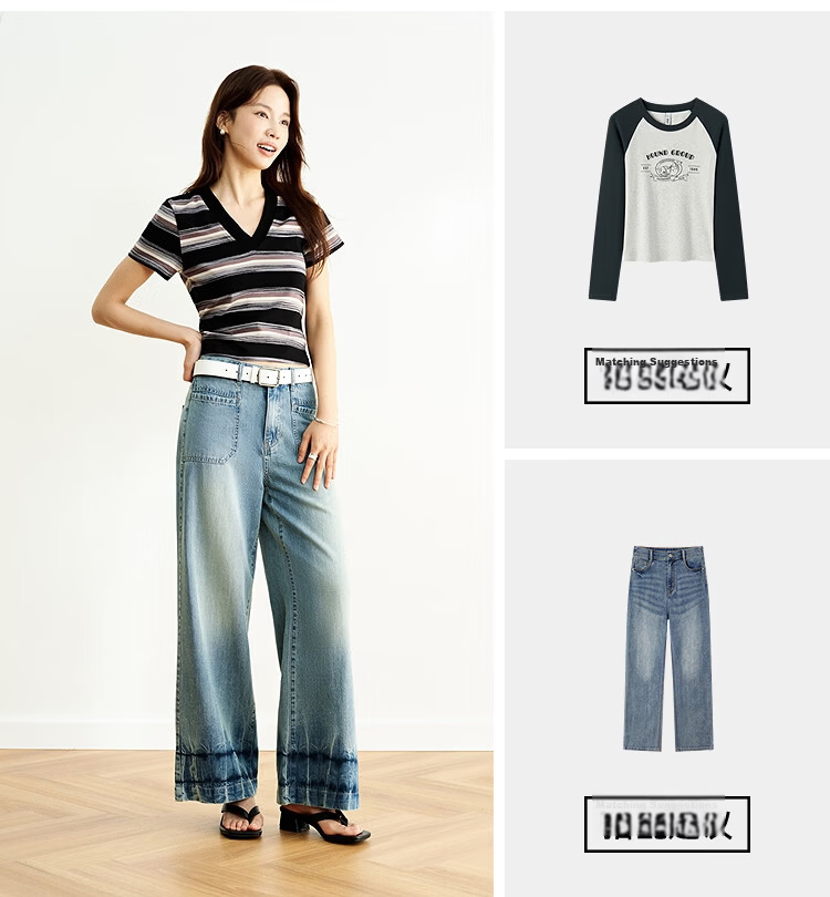 Semir Senrou | Women's Jeans, Summer Moisture-Wicking Cool-Feeling Linen Long Pants, Distressed Wide-Leg Pants 103325124005A 11